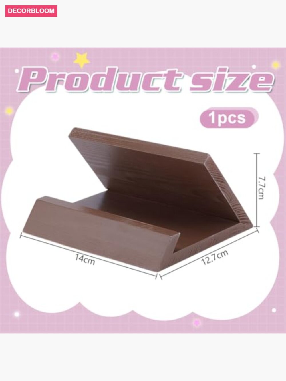 Wooden Book Display Stand Cookbook Holder for Desk Tablet Magazine - Picture 3 of 5